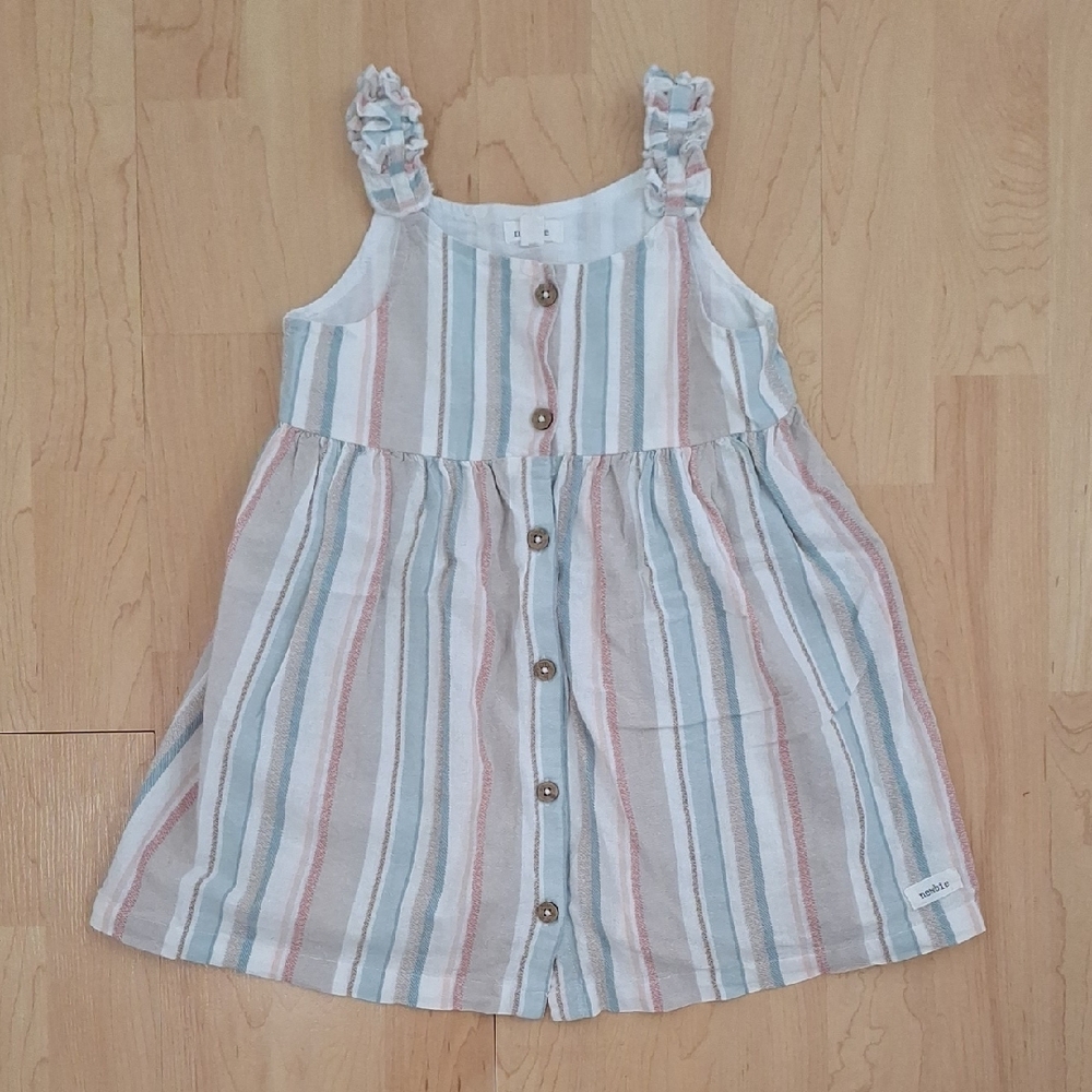 Newbie Pastel Striped Button-Down Dress Size 2-3y